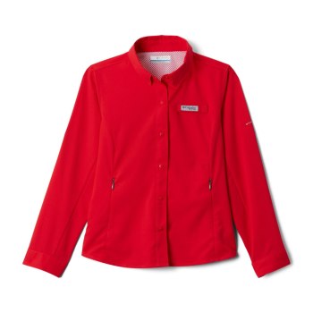 Columbia PFG Tamiami Long Sleeve, Camisa Rojos Para Niña | 780431-ERQ